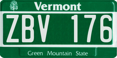 VT license plate ZBV176
