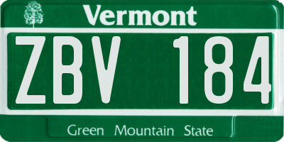 VT license plate ZBV184