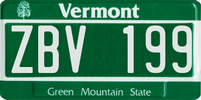 VT license plate ZBV199