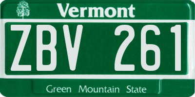 VT license plate ZBV261