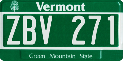 VT license plate ZBV271
