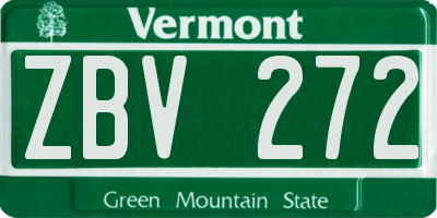 VT license plate ZBV272