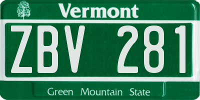 VT license plate ZBV281
