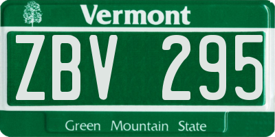 VT license plate ZBV295