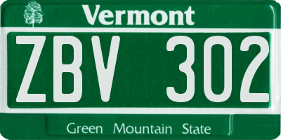 VT license plate ZBV302