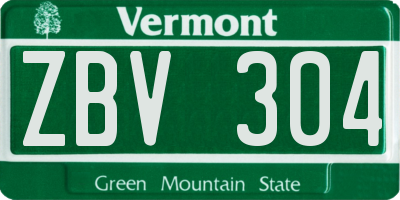 VT license plate ZBV304