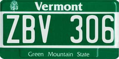 VT license plate ZBV306