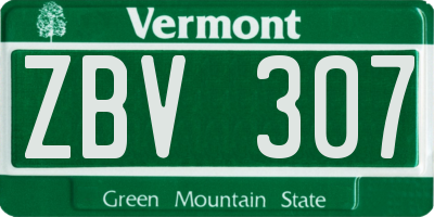 VT license plate ZBV307