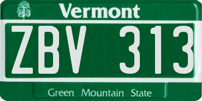 VT license plate ZBV313
