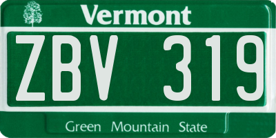 VT license plate ZBV319
