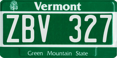 VT license plate ZBV327