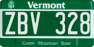 VT license plate ZBV328