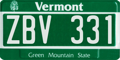 VT license plate ZBV331