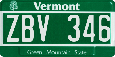 VT license plate ZBV346