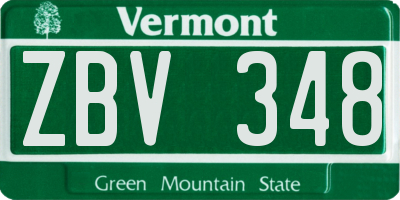 VT license plate ZBV348