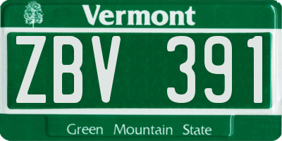 VT license plate ZBV391