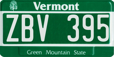 VT license plate ZBV395