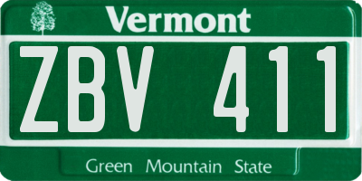 VT license plate ZBV411