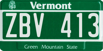 VT license plate ZBV413