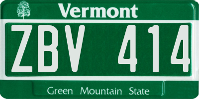 VT license plate ZBV414