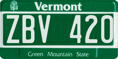 VT license plate ZBV420
