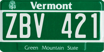VT license plate ZBV421