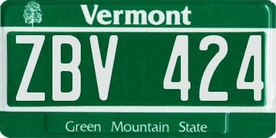 VT license plate ZBV424