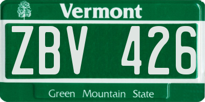 VT license plate ZBV426