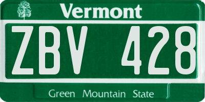 VT license plate ZBV428