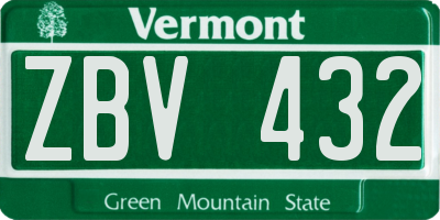 VT license plate ZBV432