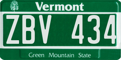 VT license plate ZBV434