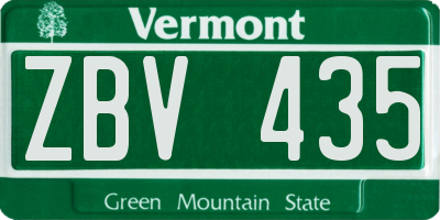 VT license plate ZBV435