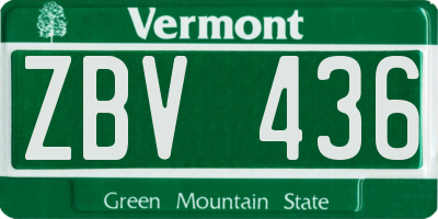 VT license plate ZBV436