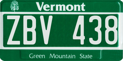 VT license plate ZBV438