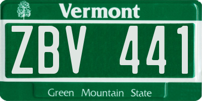 VT license plate ZBV441