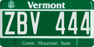 VT license plate ZBV444