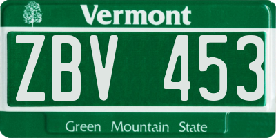 VT license plate ZBV453