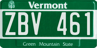 VT license plate ZBV461