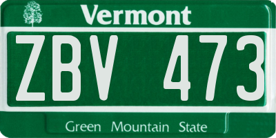 VT license plate ZBV473