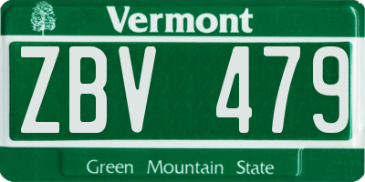 VT license plate ZBV479