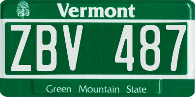 VT license plate ZBV487
