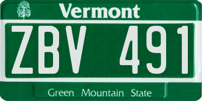 VT license plate ZBV491
