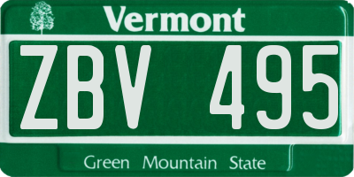 VT license plate ZBV495