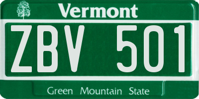 VT license plate ZBV501
