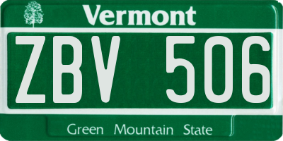 VT license plate ZBV506