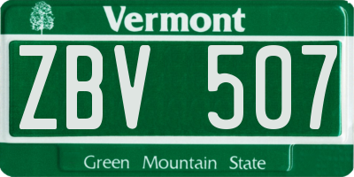 VT license plate ZBV507