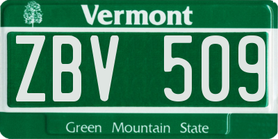 VT license plate ZBV509