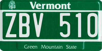 VT license plate ZBV510