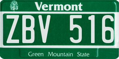 VT license plate ZBV516