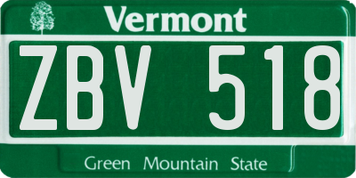 VT license plate ZBV518